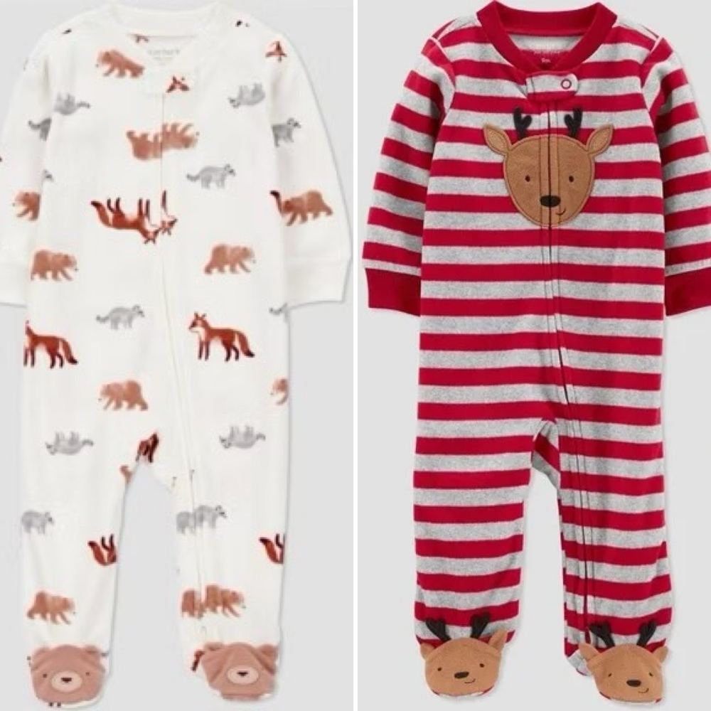 Lot of Two Carter's Just One You Microfleece Sleep n Plays